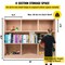 Natural Wood Kids Storage Cabinet 8 Compartments Child-Friendly